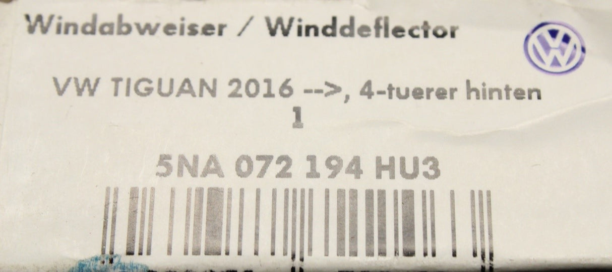 VW Tiguan 2016-2024 wind deflectors (rear) 5NA072194 HU3