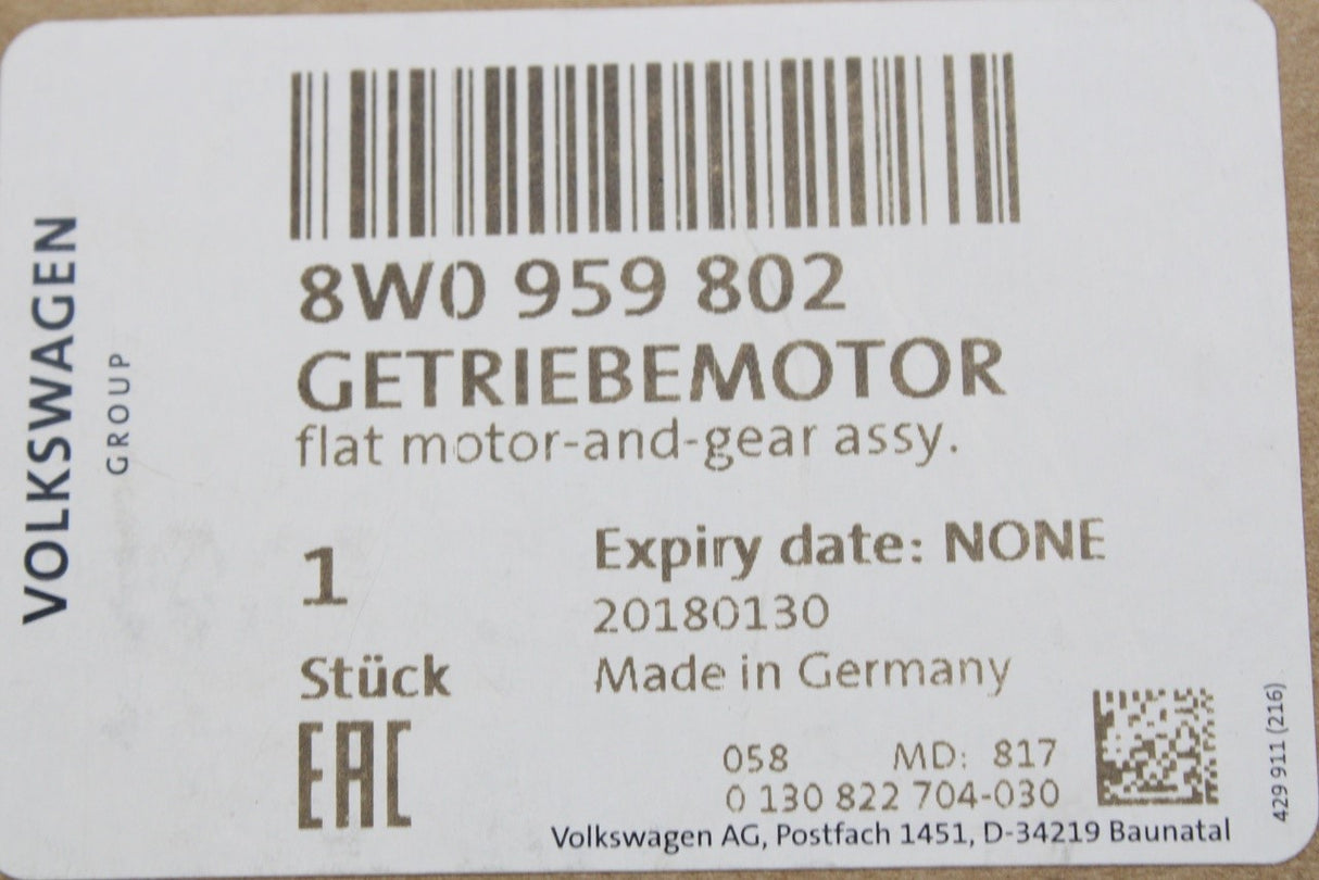 VW Crafter Golf Audi A4 RS4 A5 Q7 Q8 R8 window regulator motor 8W0959802