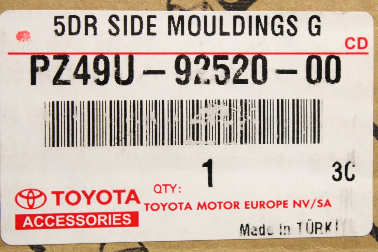 Toyota Aygo 14-21 black door trim side mouldings (black) PZ49U-92520-00