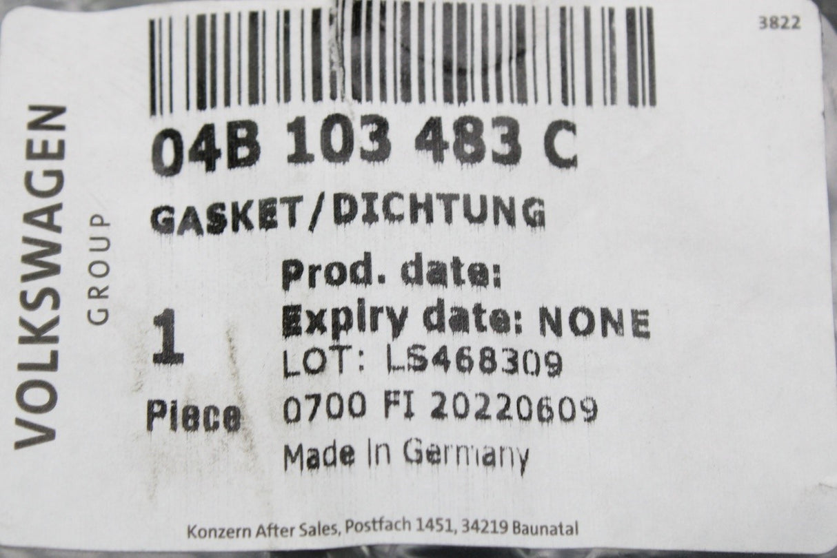 VW Polo Audi A1 Skoda SEAT 1.4 TDI cylinder head cover gasket 04B103483C