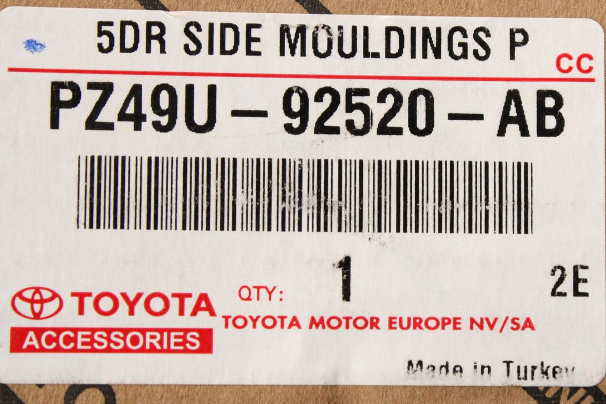 Toyota Aygo 14-21 black door trim side mouldings (primed) PZ49U-92520-AB