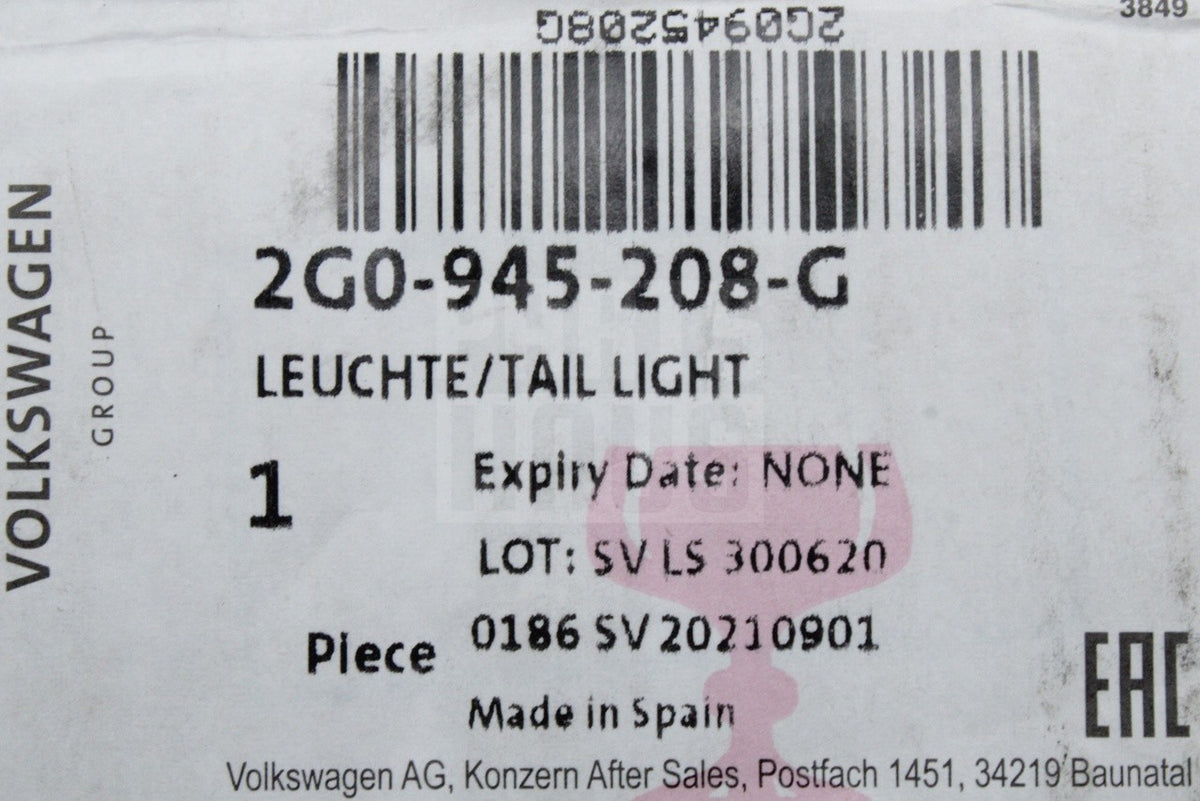VW Polo AW 2018-on outer rear LED tail light (right) 2G0945208G