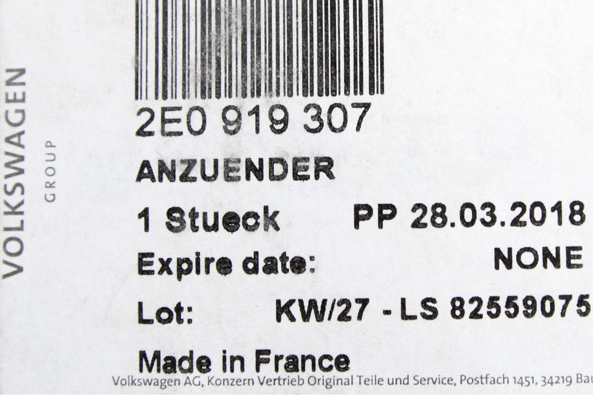 VW Crafter 2006-2016 cigarette lighter socket insert 2E0919307