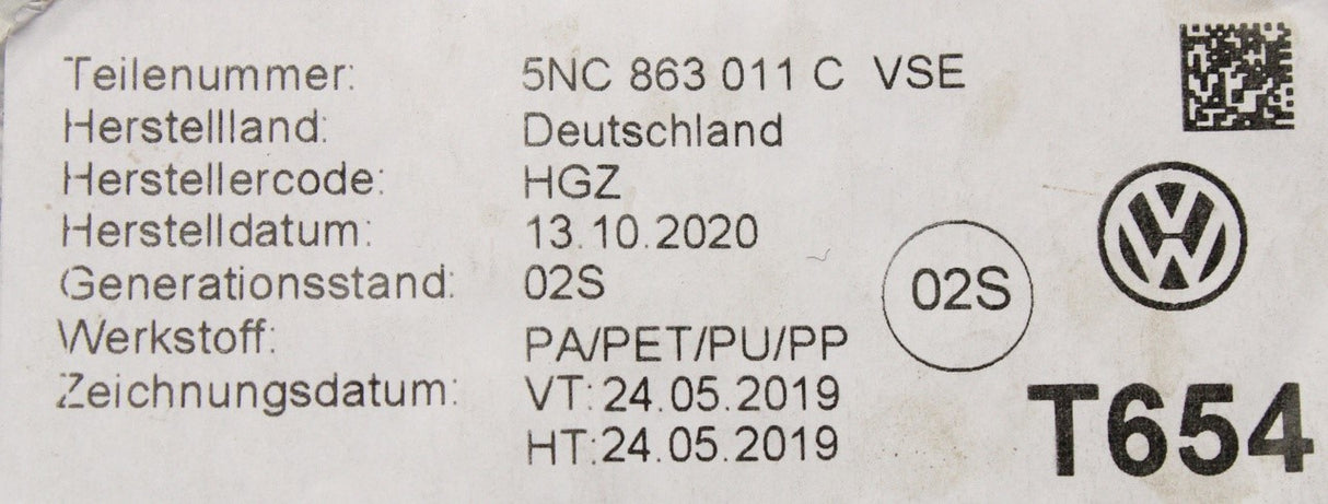 VW Tiguan 2016-2024 floor mat set (x4) 5NC863011C VSE