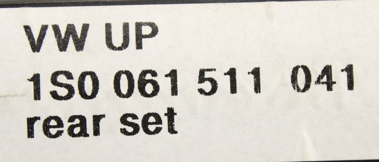 VW Up! 2012-on all weather floor mats (rear) 1S0061511 041