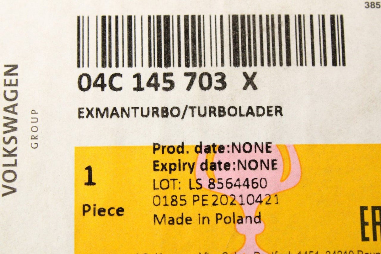 VW Polo Audi A1 Skoda SEAT Leon turbo with manifold (1.0 TSI) 04C145703X