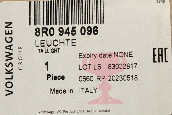 Audi Q5 2009-2017 bumper tail light (rear right) 8R0945096