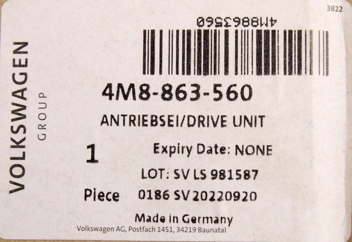 Audi Q8 RSQ8 2019-on drive unit for boot hatch door 4M8863560