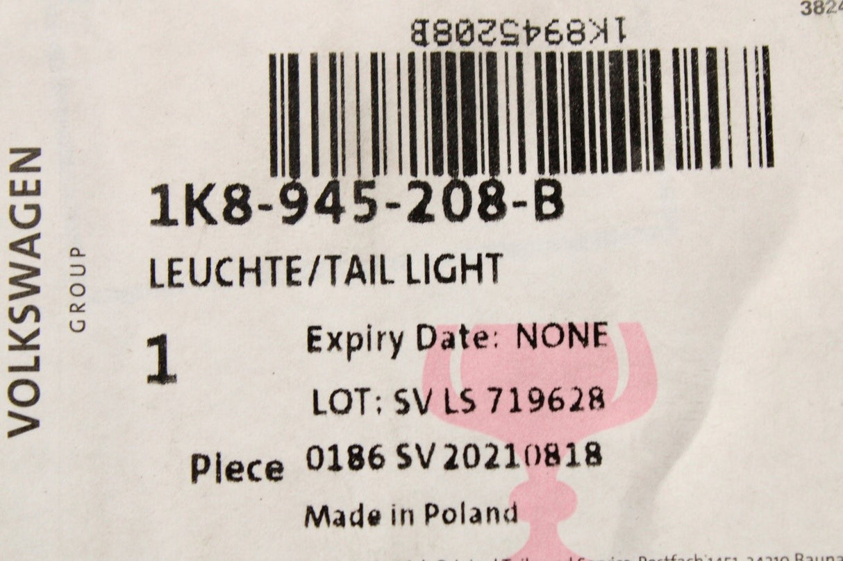 VW Scirocco 2015-18 rear LED tail light (right) 1K8945208B