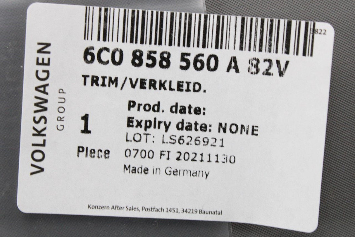 VW Polo 6C 2015-18 steering column cover trim (upper) 6C0858560A 82V