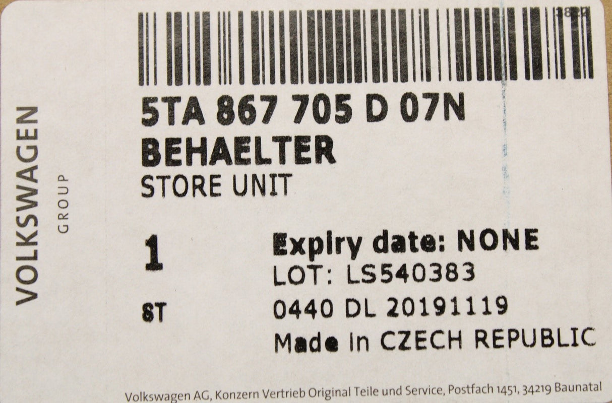 VW Touran 2016-on  boot floor storage container 5TA867705D 07N