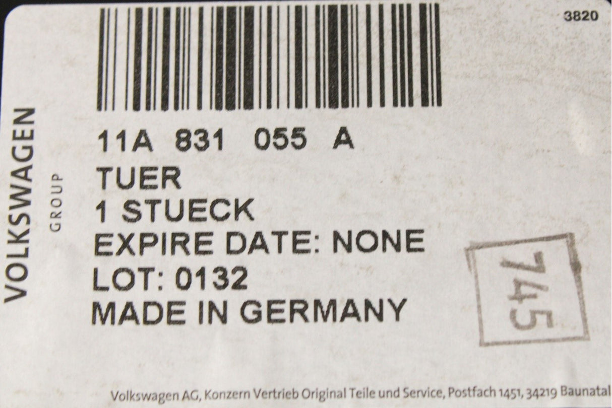 VW ID.4 21-on ID.5 22-on front door body panel (left) 11A831055A