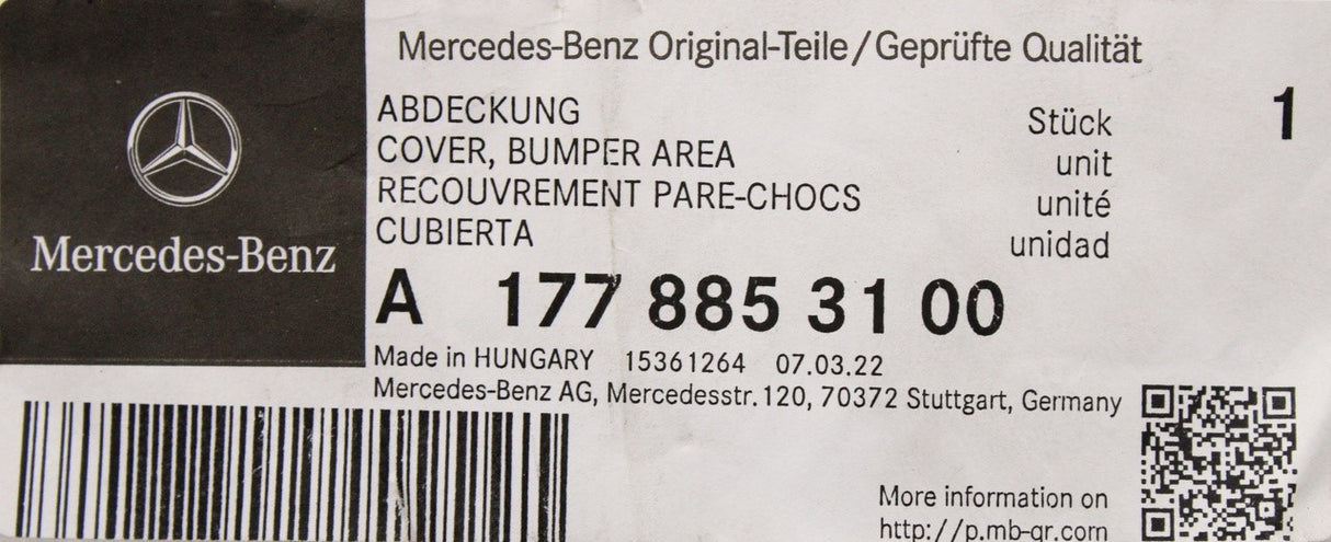 Mercedes-Benz A-Class front bumper lower grille (left) A1778853100