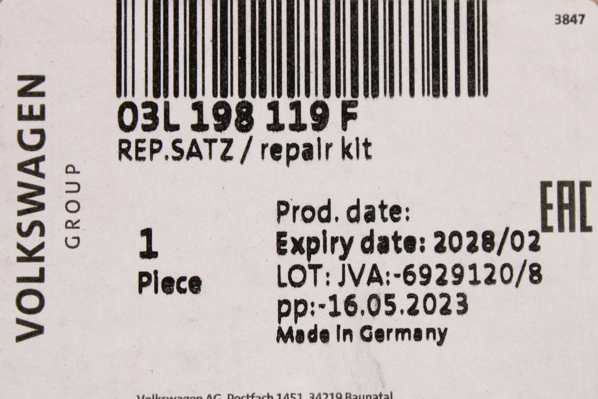 VW Audi Skoda SEAT 1.6 2.0 TDI timing belt cambelt kit 03L198119F