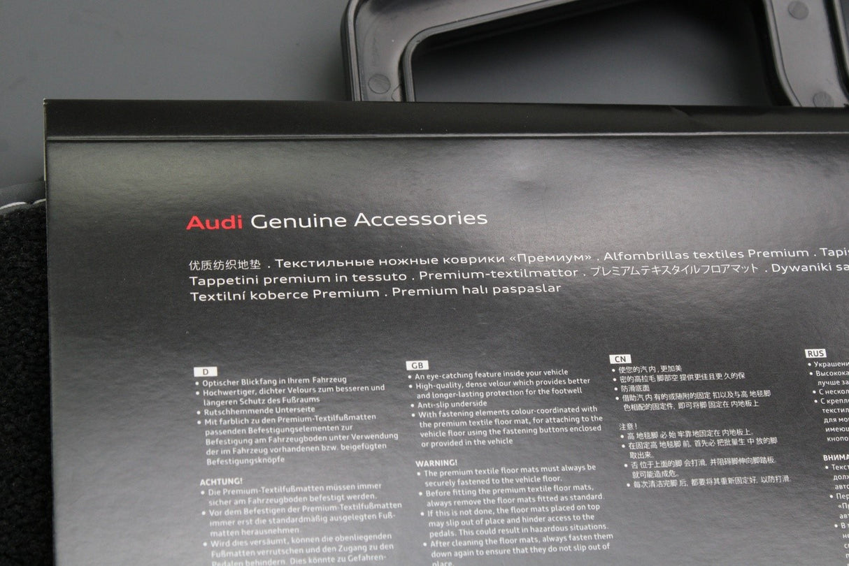 Audi A6 C8 A7 2019-on rear premium carpet floor mats 4K0061276B MNO