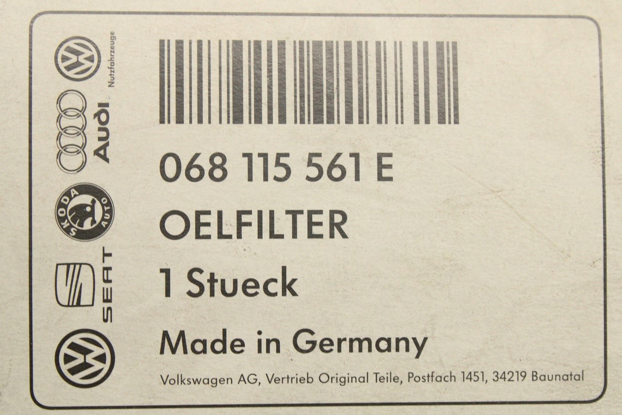 VW Golf MK3 Audi A6 95-97 SEAT 1.9 2.5 TDI engine oil filter 068115561E