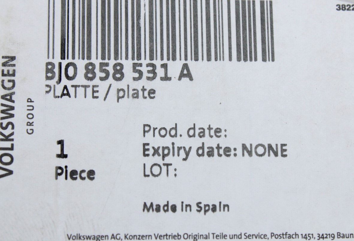 Audi R8 TT TTS TTRS wing mirror mounting plate (left) 8J0858531A