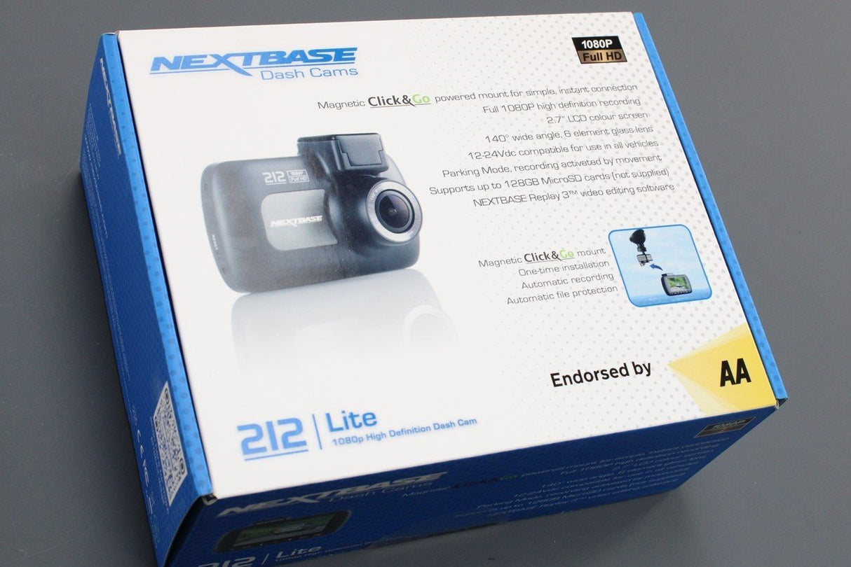 NEXTBASE NBDVR212 dash cam kit with case & 8GB microSD card ZGB000035212