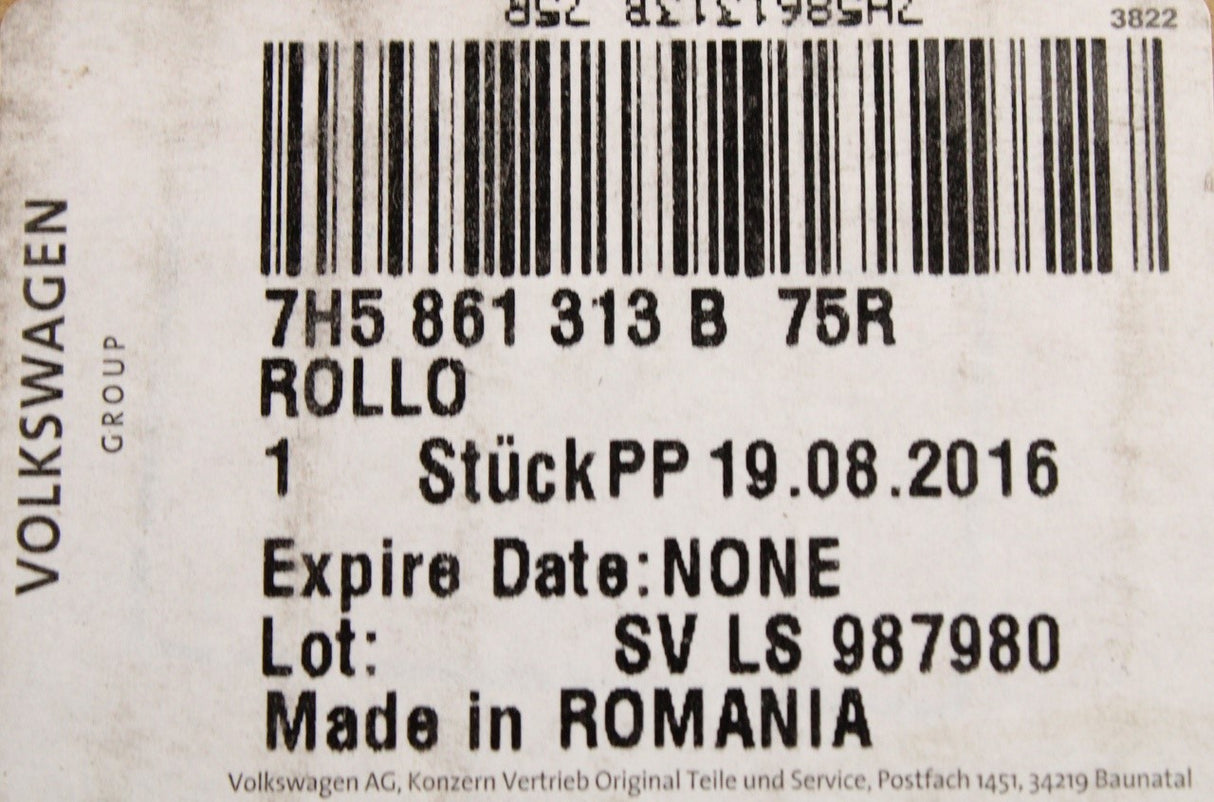 VW Transporter T5 T6 03-19 roller sun blind (centre left) 7H5861313B 75R