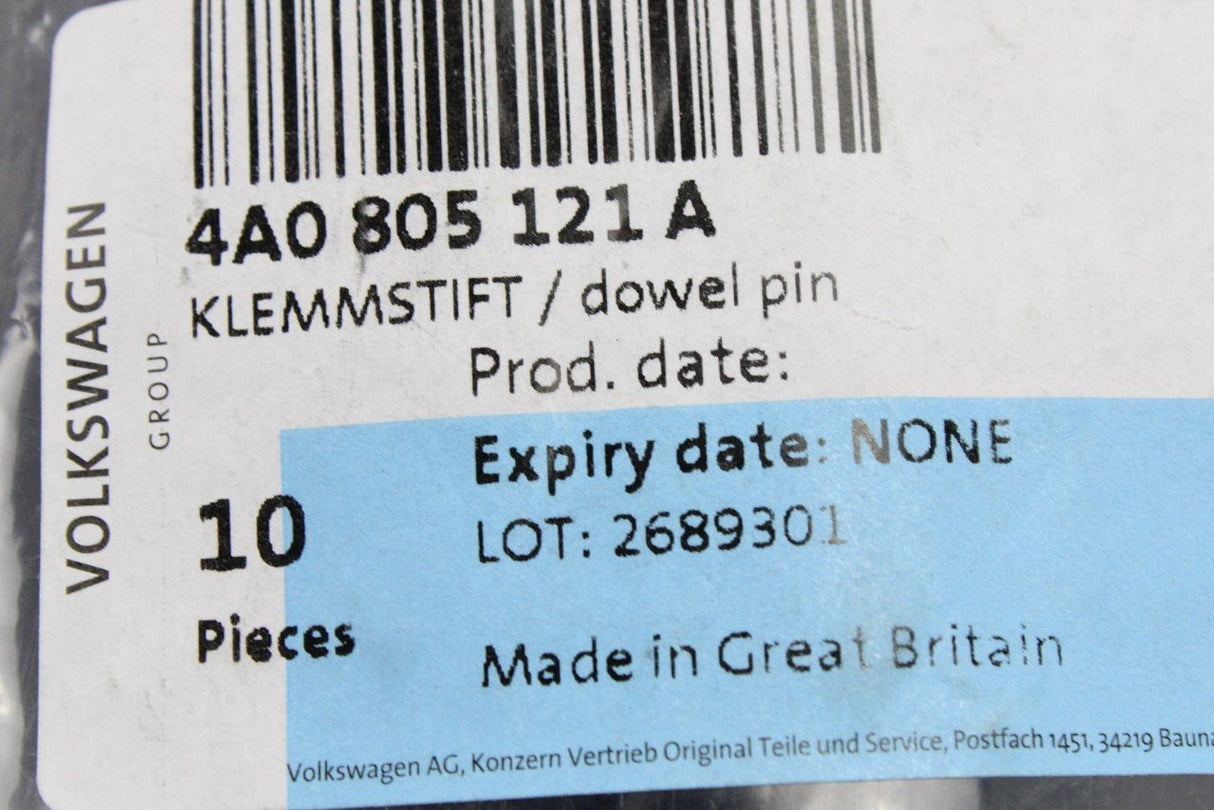 VW Audi Skoda SEAT engine undertray fixing pins (x10) 4A0805121A