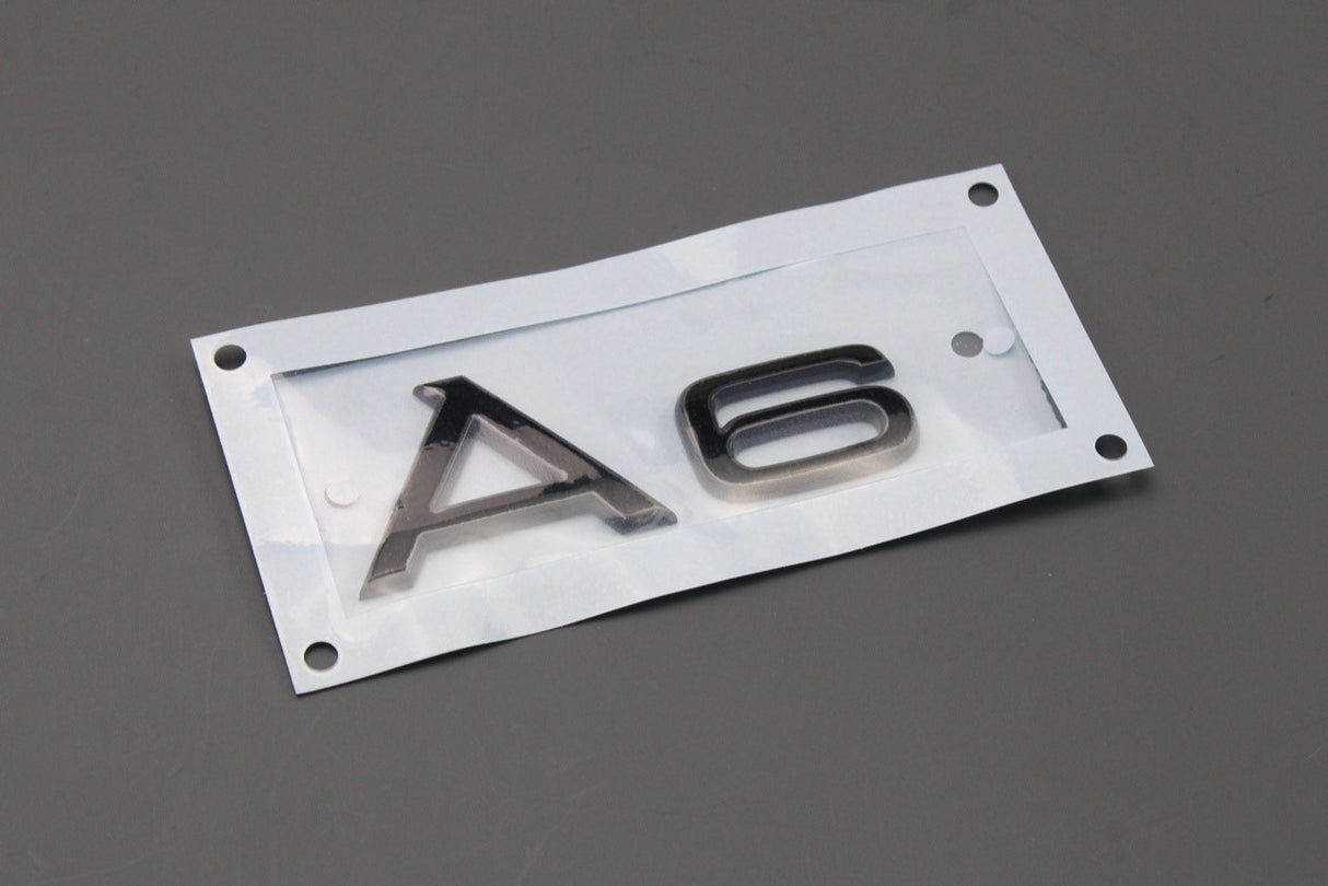 Audi A6 2019-on rear boot lid lettering badge gloss black 4F0853741B T94