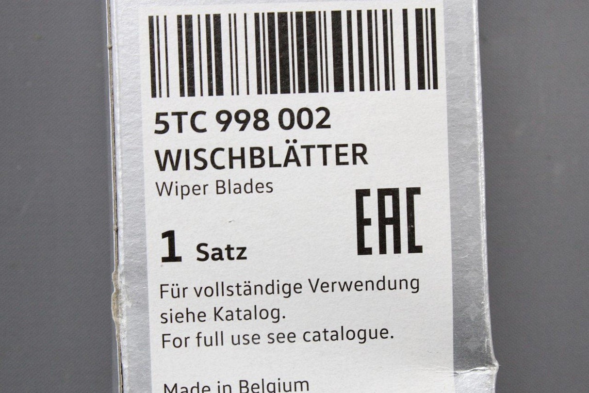 VW Touran 2016-on aero wiper blades set RHD (front) 5TC998002