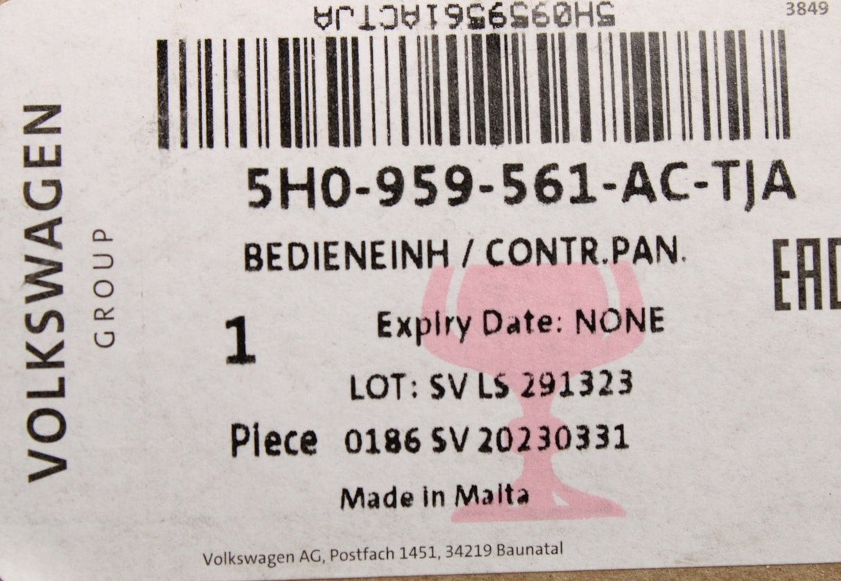 Skoda Enyaq 2021-on interior LED reading light (black) 5H0959561AC TJA
