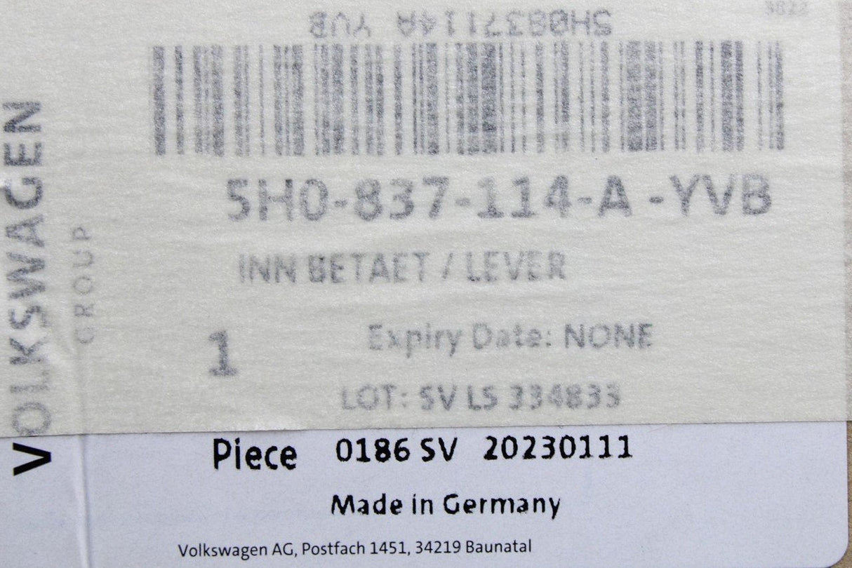 VW Golf MK8 2020-on interior door handle (front, right) 5H0837114A YVB