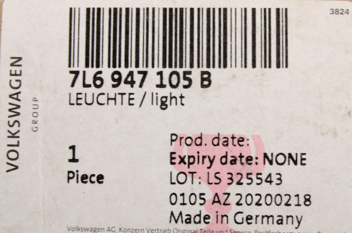 VW Transporter Multivan Caravelle T5.1 T6 interior roof light 7L6947105B