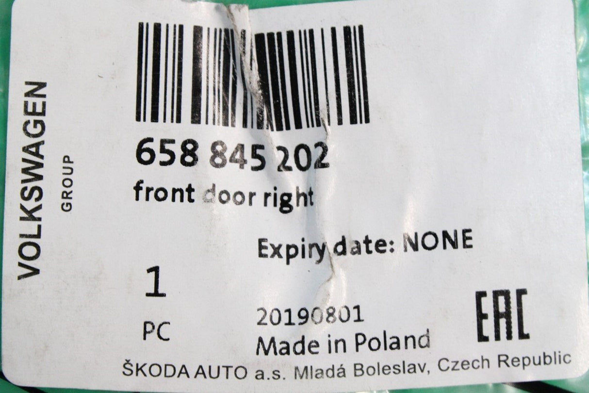 Skoda Scala Kamiq 2019-on door window glass (front right) 658845202