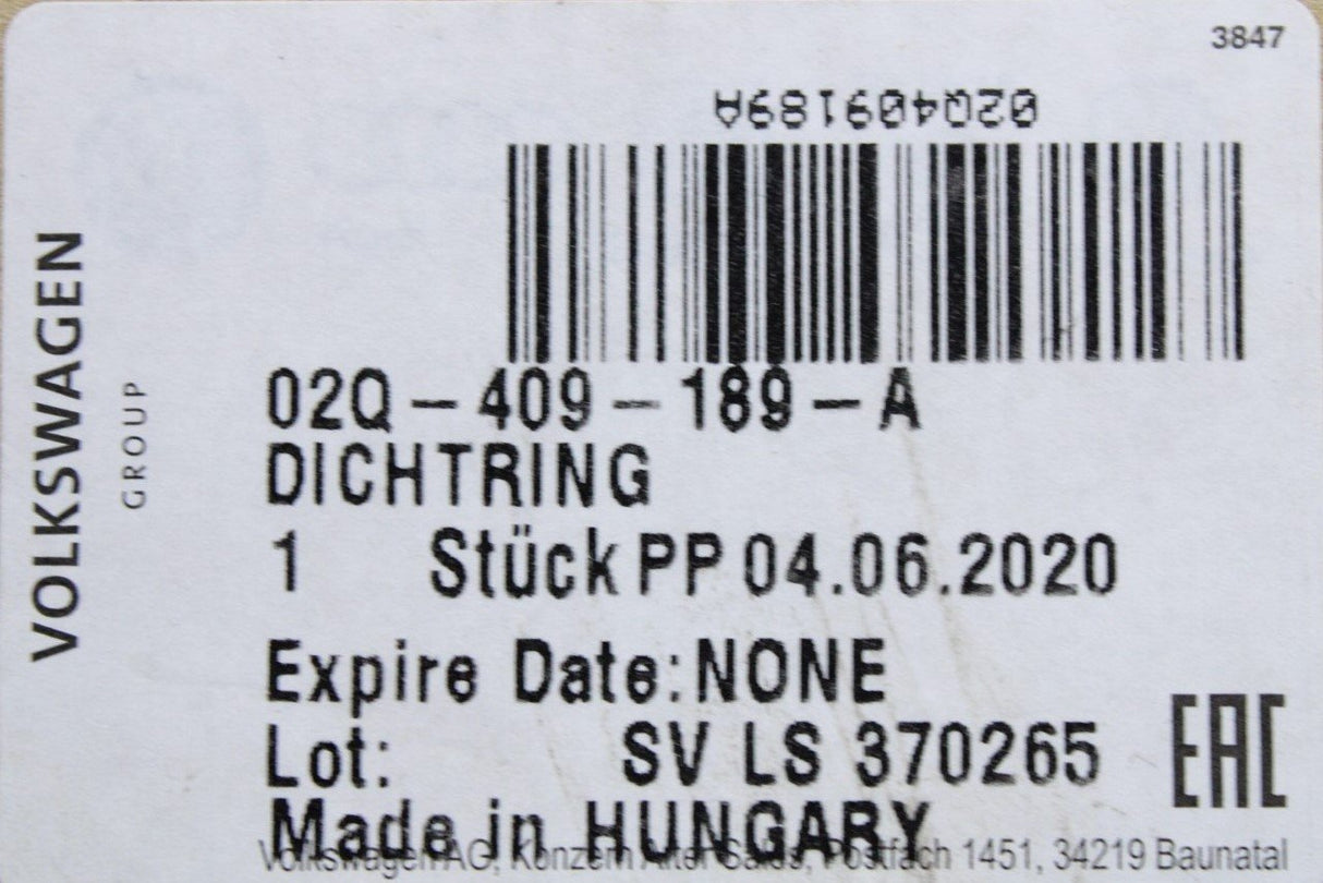VW Audi Skoda SEAT 6 speed gearbox radial shaft seal 54X73X8 02Q409189A