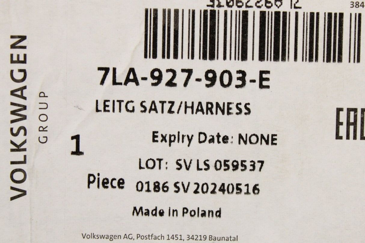 VW Transporter T6.1 2020-24 front ABS sensor wiring loom left 7LA927903E