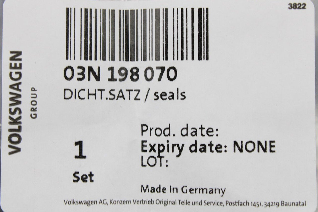 VW Audi Skoda SEAT 2.0 TDI oil cooler gasket seals 03N198070