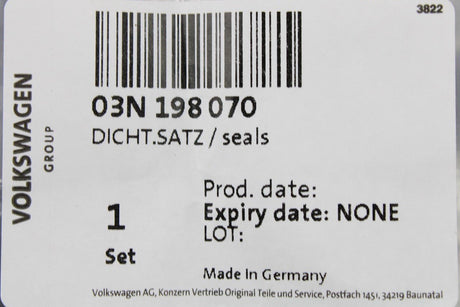 VW Audi Skoda SEAT 2.0 TDI oil cooler gasket seals 03N198070