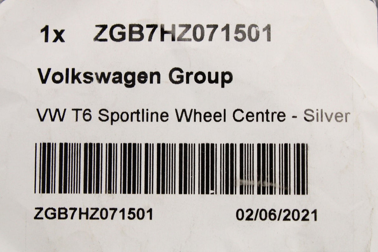 VW Transporter Sportline single alloy wheel cap (x1) ZGB7HZ071501