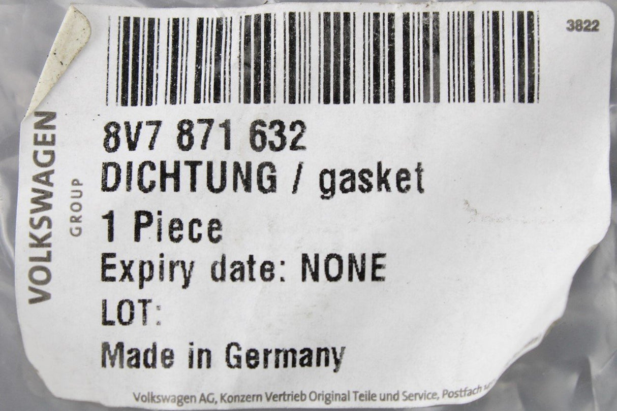 Audi A3 S3 Cabriolet 2015-on roof seal gasket (rear) 8V7871632