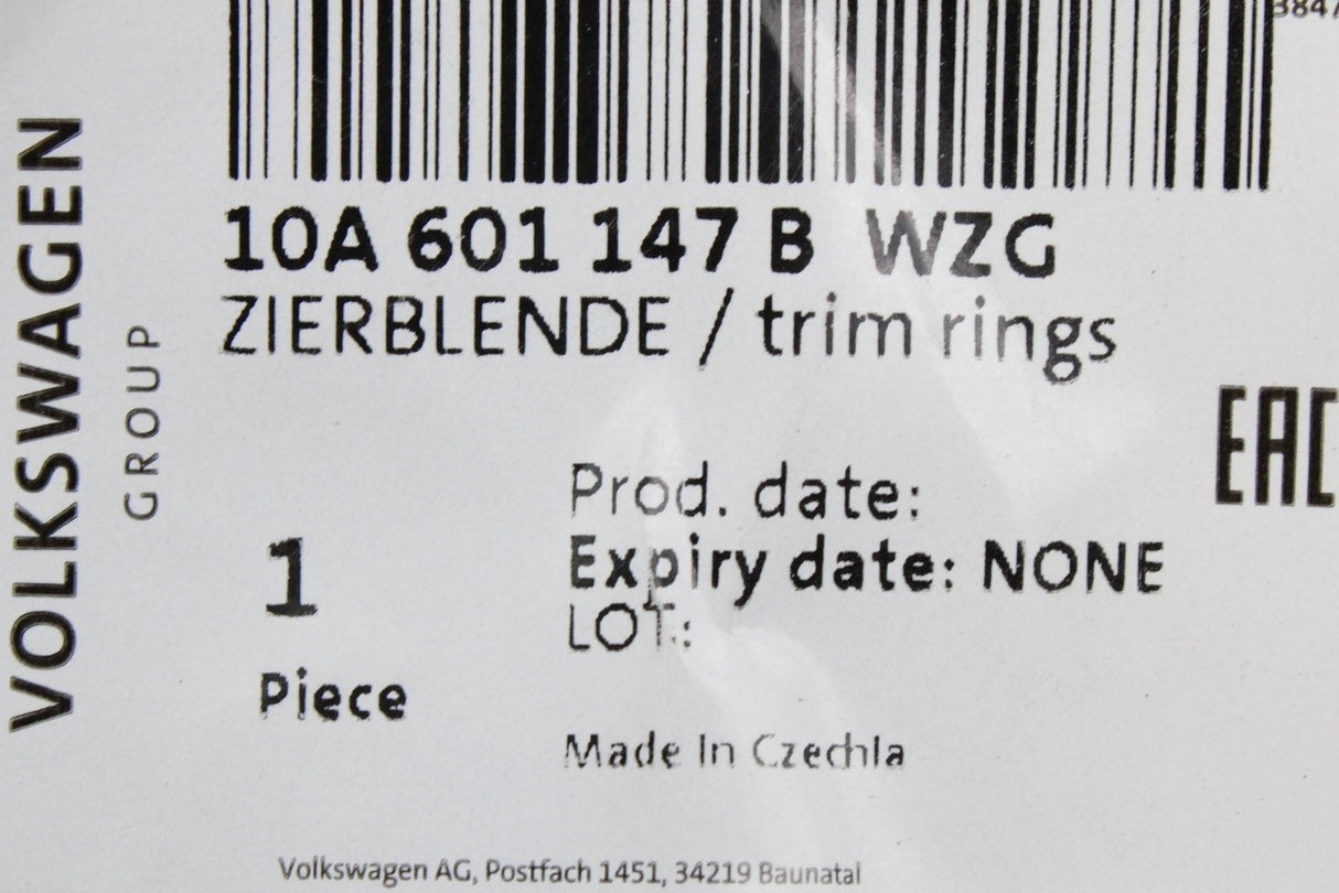 VW ID.3 2020-on 18" wheel trim ring hub cap (x1) 10A601147B WZG