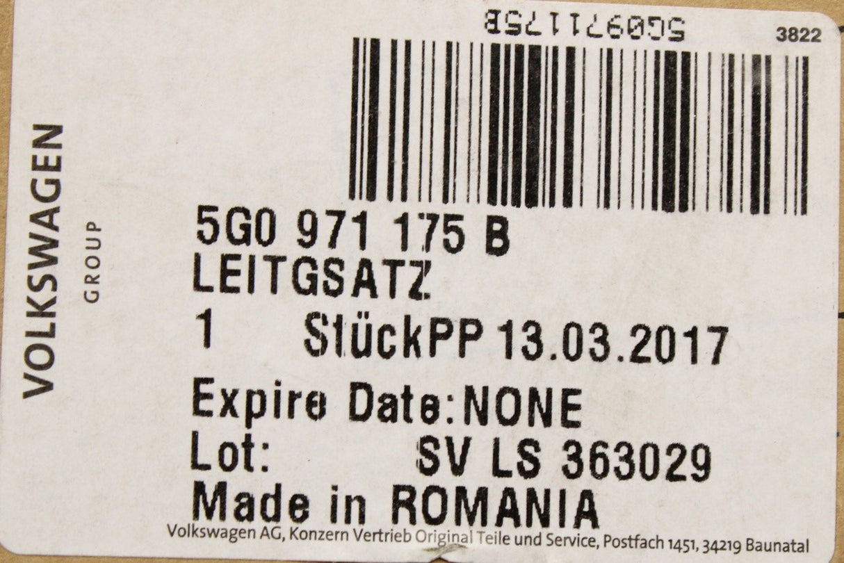 VW Golf MK7 MK7.5 2013-2020 boot lid wiring harness adapter 5G0971175B