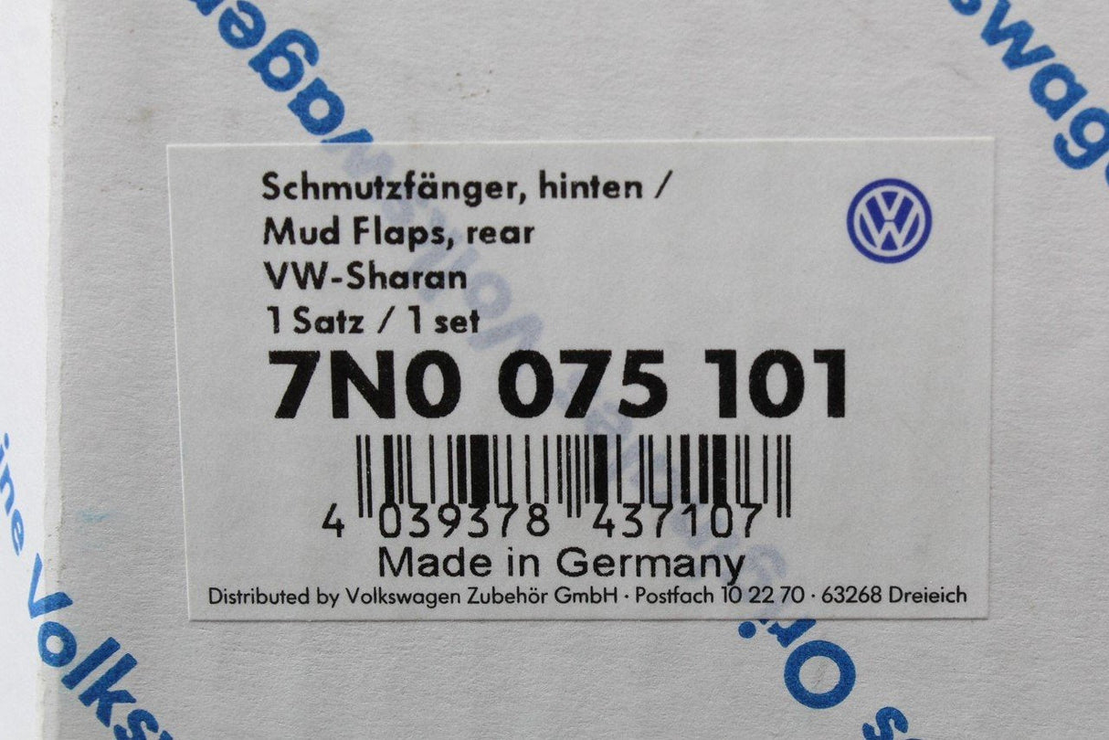VW Sharan 2011-onwards rear accessory mud flaps set 7N0075101