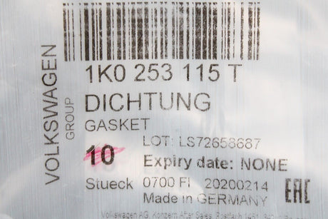 VW Audi Skoda SEAT Exhaust gasket seal for DPF/catalyst (x1) 1K0253115T
