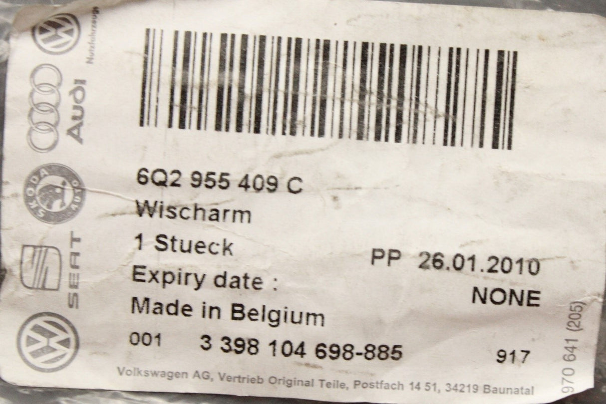 VW Polo 9N3 2005-2010 RHD aero wiper arm (front left) 6Q2955409C