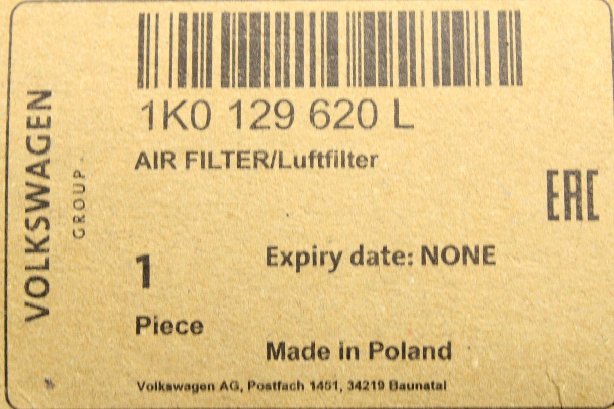 VW Audi Skoda SEAT air filter element 1K0129620L