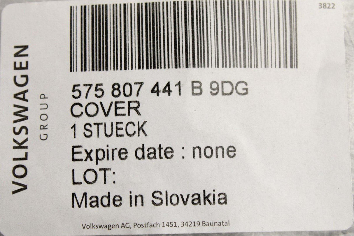 Cupra Ateca 2016-on towing eye cover (rear) 575807441B 9DG
