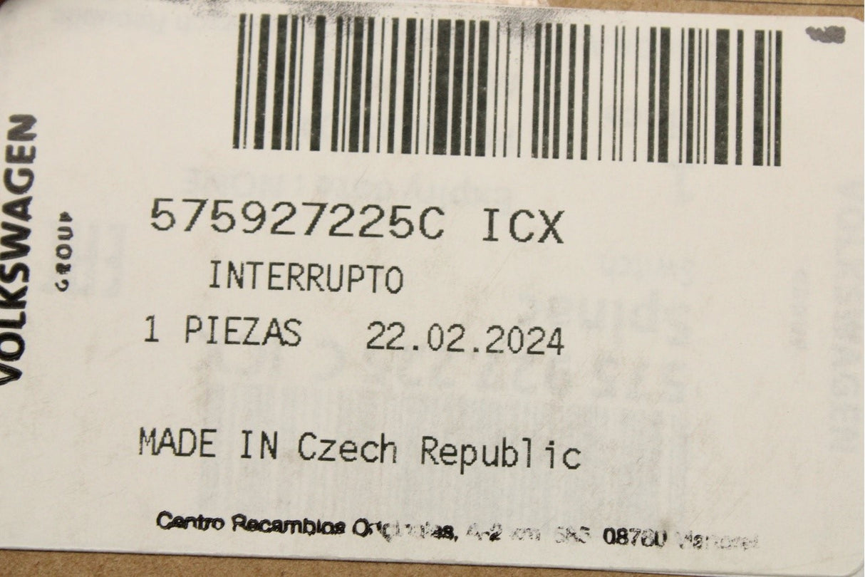 SEAT CUPRA Ateca 2016-on electronic parking brake switch 575927225C ICX