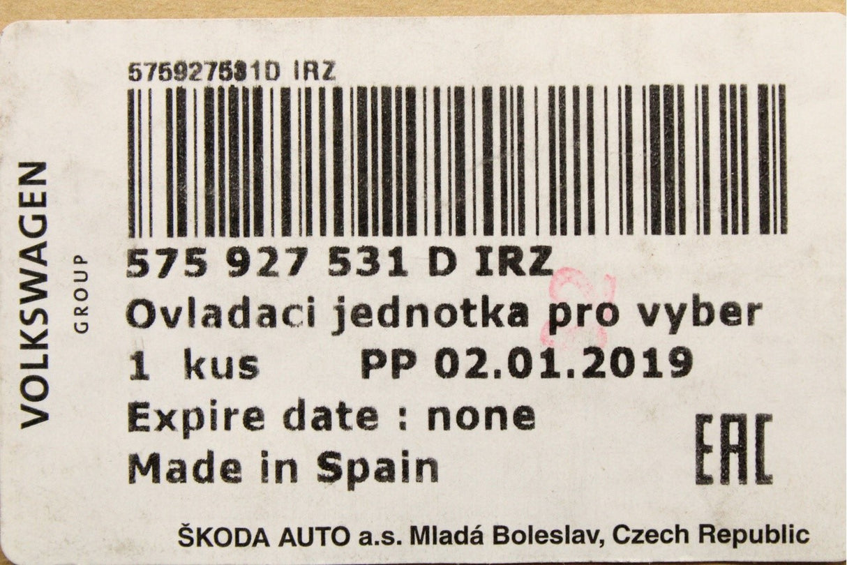 SEAT CUPRA Ateca 16-on drive profile mode switch 575927531D IRZ
