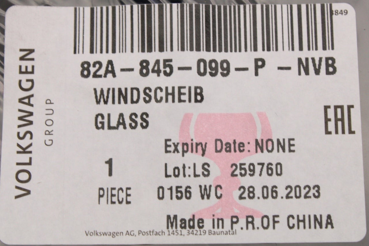 Audi A1 2019-on front windscreen glass 82A845099P NVB