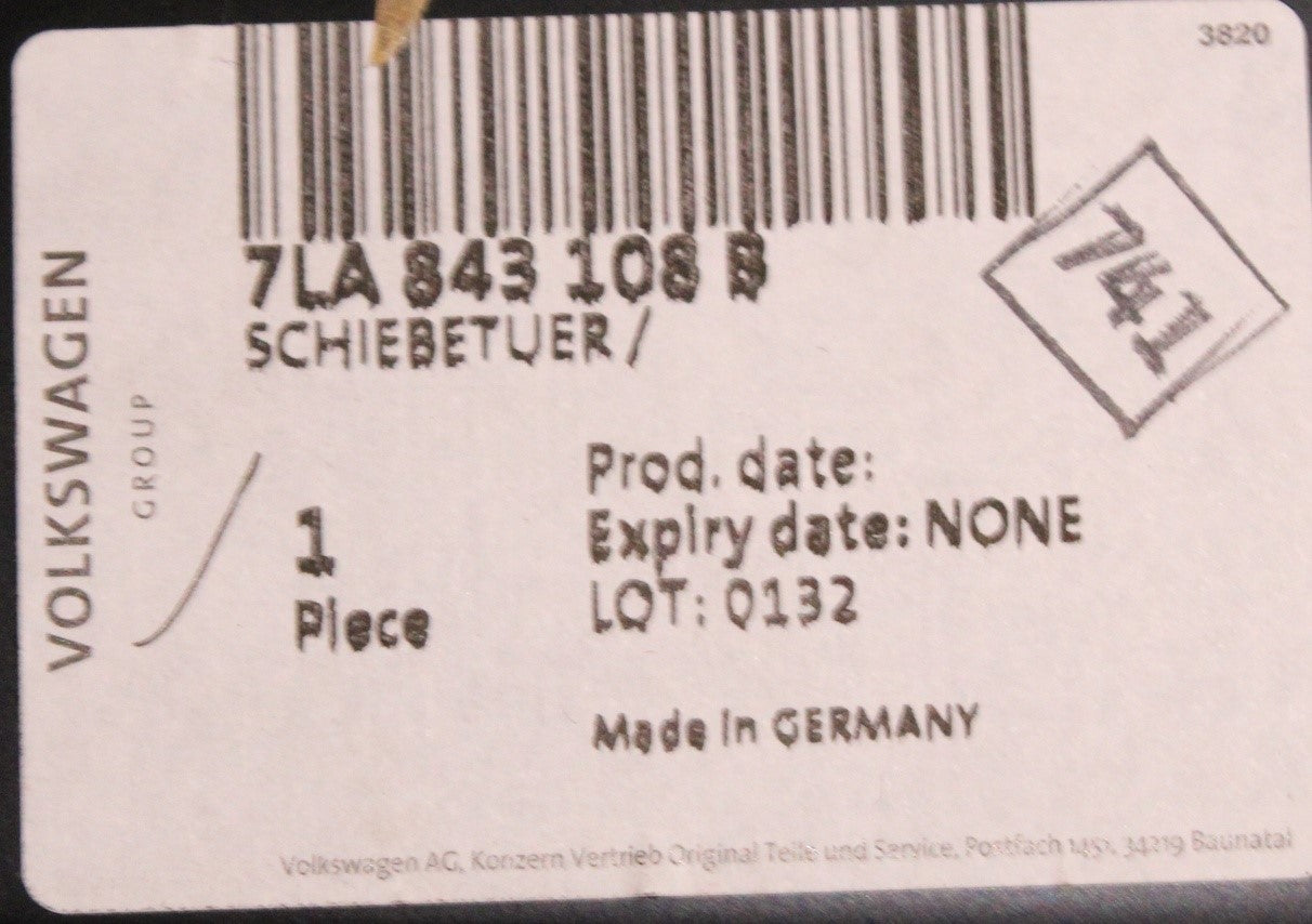 VW Transporter T6.1 sliding door with window opening (right) 7LA843108B