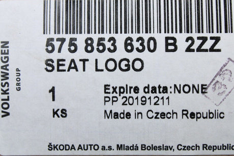 SEAT Ateca Tarraco tailgate boot lid badge emblem (rear) 575853630B 2ZZ