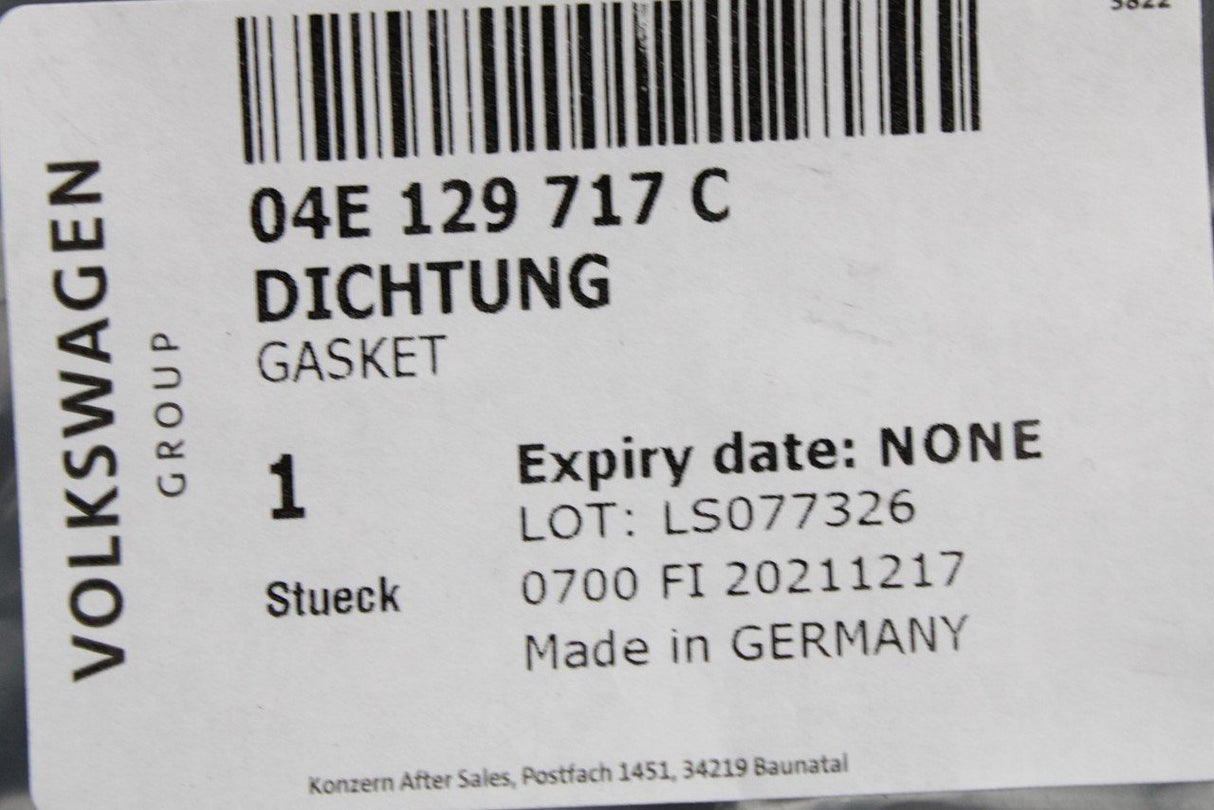 VW Audi Skoda SEAT 1.2 1.4 TSI charge air intake gasket seal 04E129717C