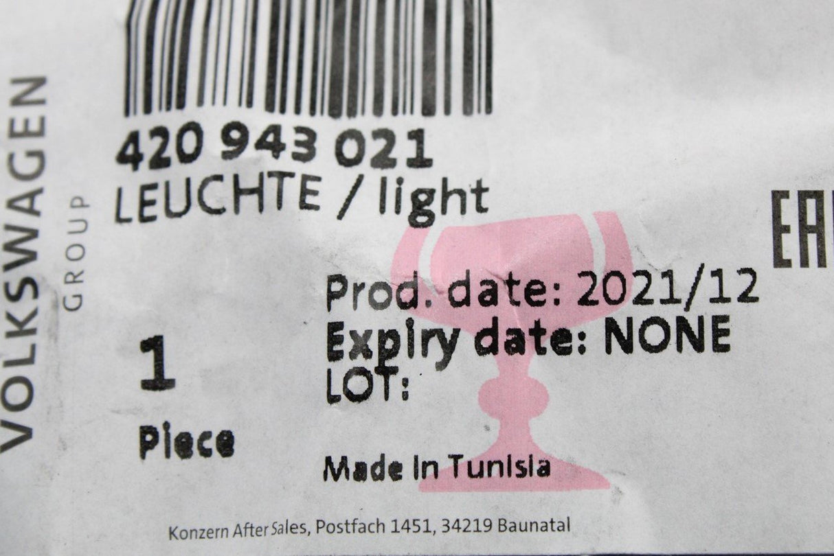 Audi R8 2007-on number plate light (rear) 420943021